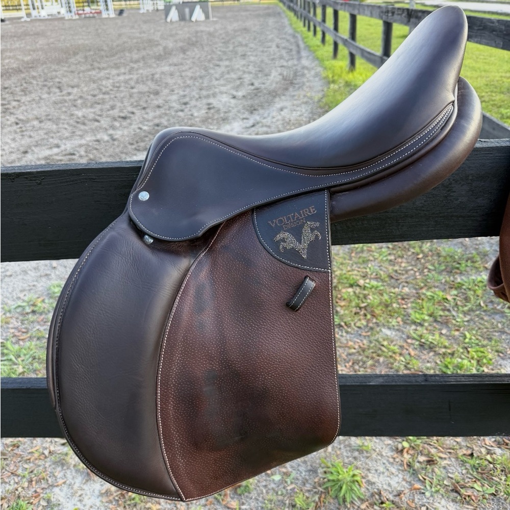 Voltaire Brown Leather Swarovski Saddle
